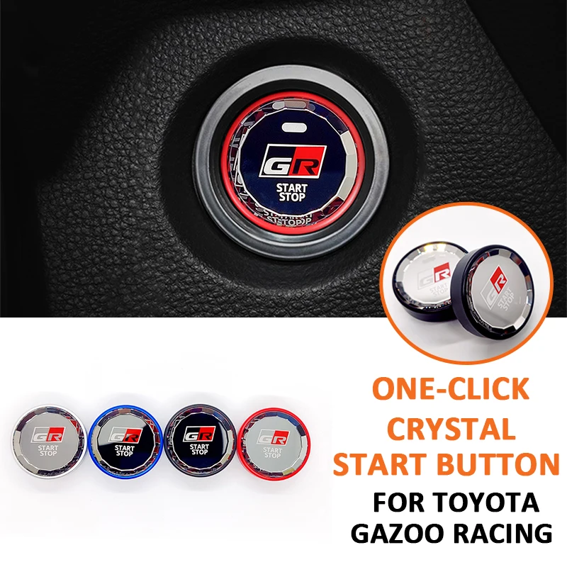 

Car One-Click Crystal Start STOP Engine Ignition Button Switch Decal Modification Interior Accessories For Toyota Gazoo Racing