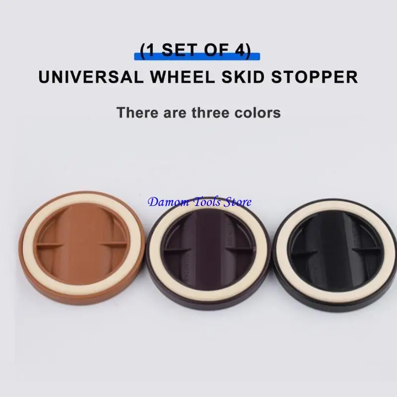 57BE 4Pcs Rubber Caster Cups Bed Stoppers Furniture Floor Protectors Nonslip Foot Pad