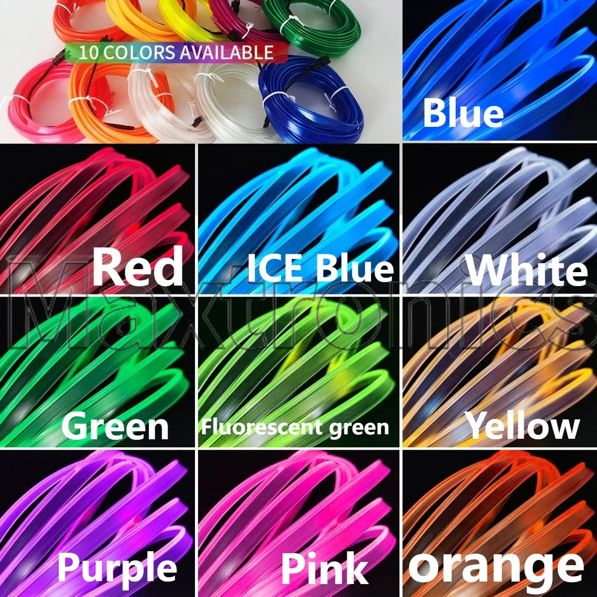 1-5M Multicolor 10 Color Flexible Neon Light Led EL Wire Dance for Party Atmosphere Decor Light String Car Home Led Strip Lights
