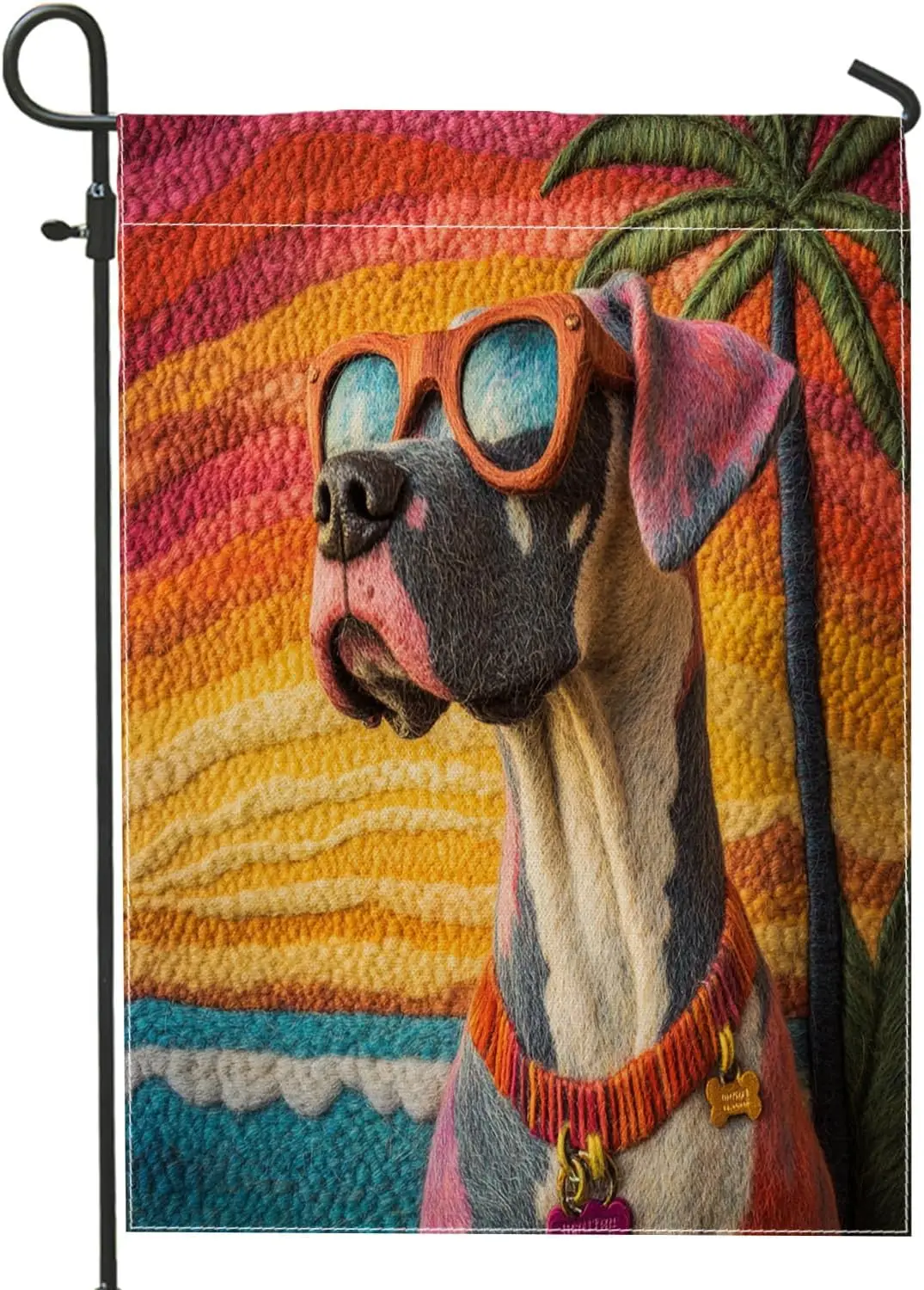 Fun Great Dane Dog Front Yard Backyard Burlap Vertical Garden Flags 12x18 Double Sided for Outside, Embroidery Beaches Chien uui