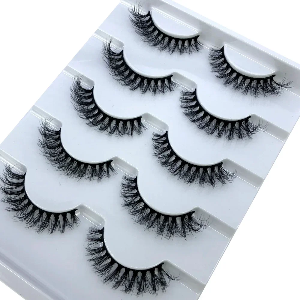 AMSDCN 5 Pairs Lashes Mink Lashes Faux Eyelashes Mink False Eyelashes Dramatic Volume Lashes Eyelash Extension False Eyelashes