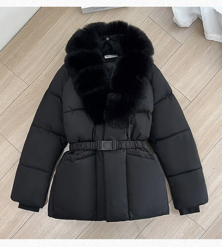 Women Parkas Coats Solid Jackets Mid Length Zipper Pocket Turn Down Collar Long Sleeves Cinched Waist Casual 2026 Autumn Winter