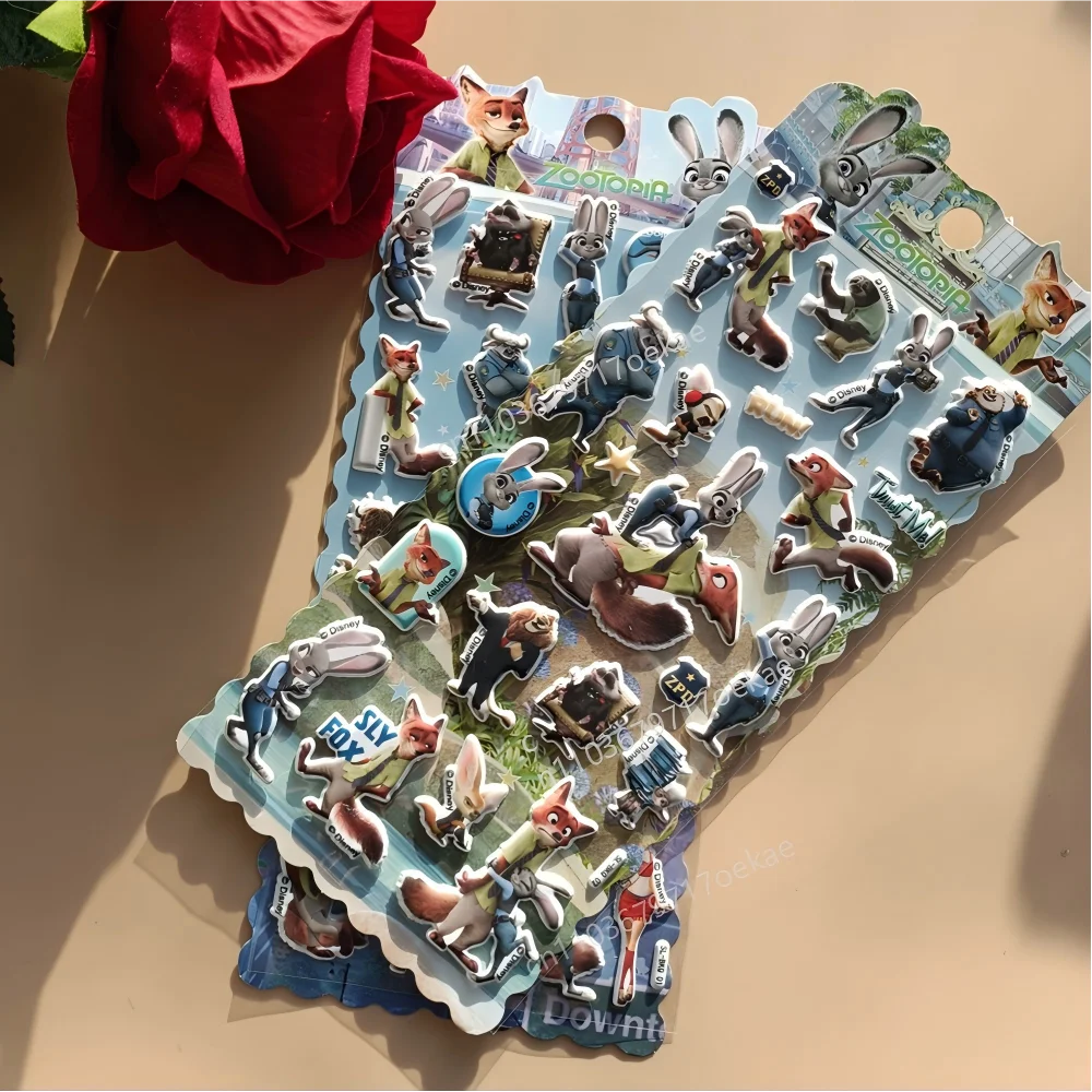 @Zootopia Disney Frozen Lilo & Stitch 3D Stickers Mobiele Laptop Briefpapier Dagboek Stickers Kinderspeelgoed Geschenken