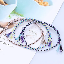 Bohemian Women Man Woven Friendship Bracelet Handmade Braided Wax Line Rope Chain Men Hand Strap Bangle Charm Jewelry Adjustable