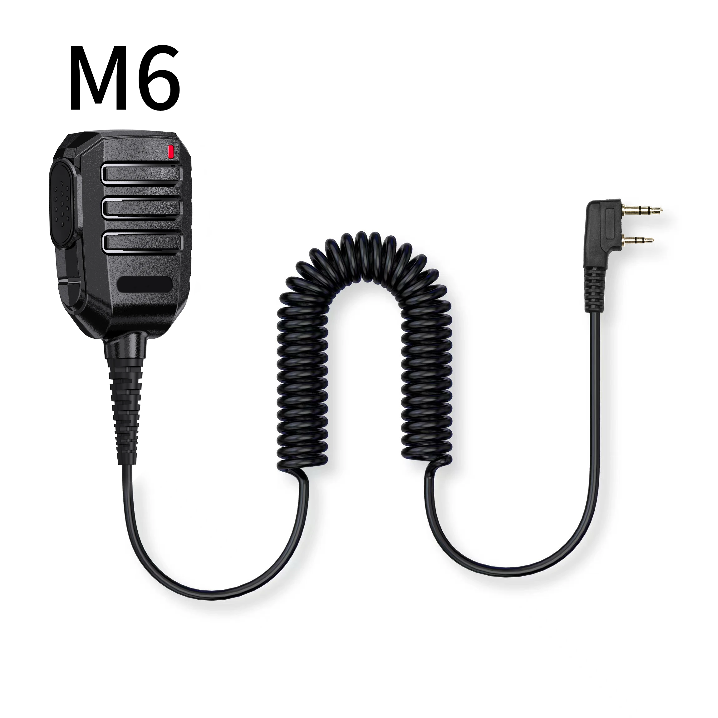 Altavoz de micrófono walkie talkie de mano profesional M6 con IP54 resistente al agua 360 °   Clip giratorio Botón PTT grande K-head