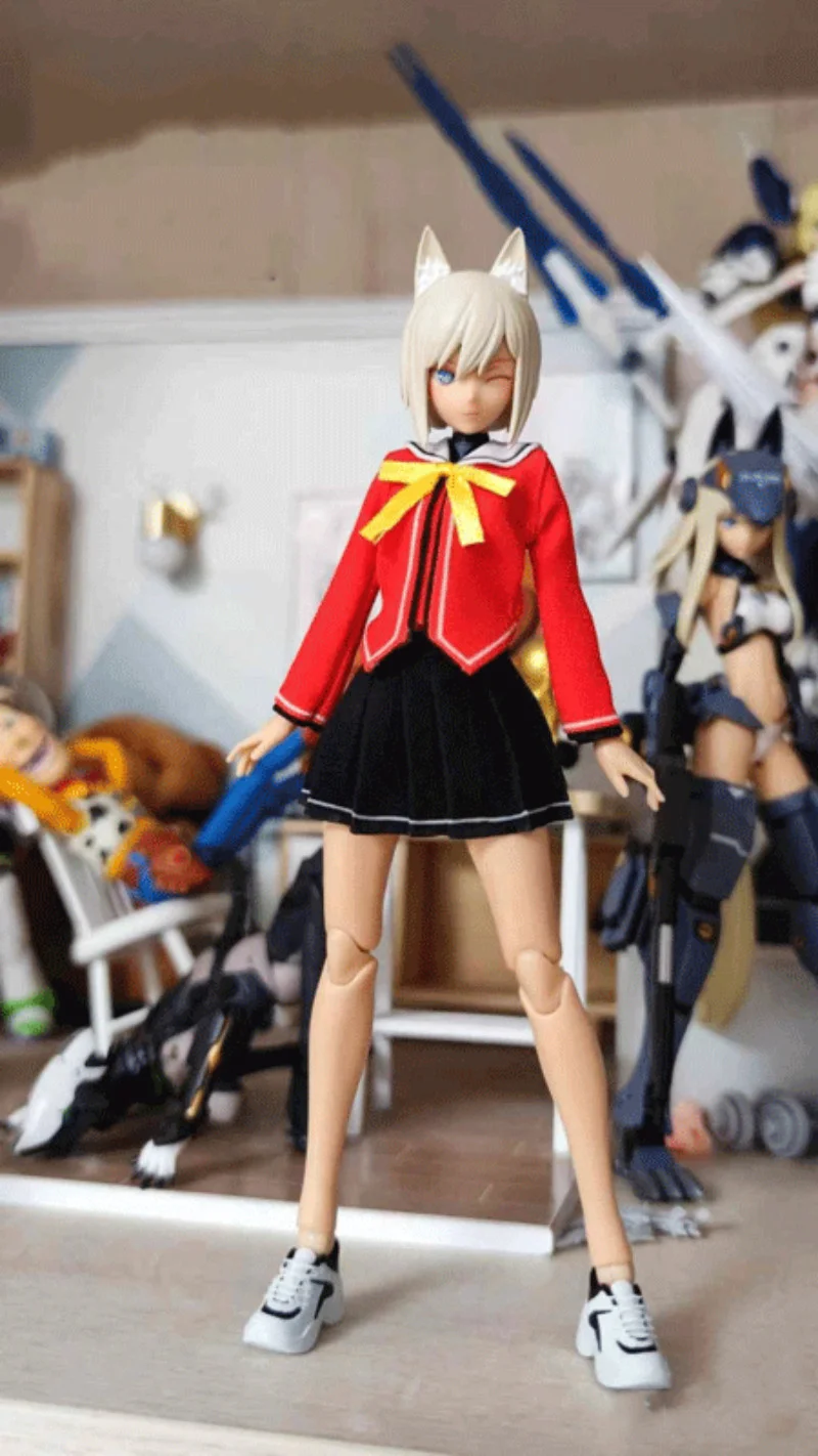 

1/12 Female Clothes Sailor Suit Uniform Coat Skirt for 6'' figma shf 30ms tbl