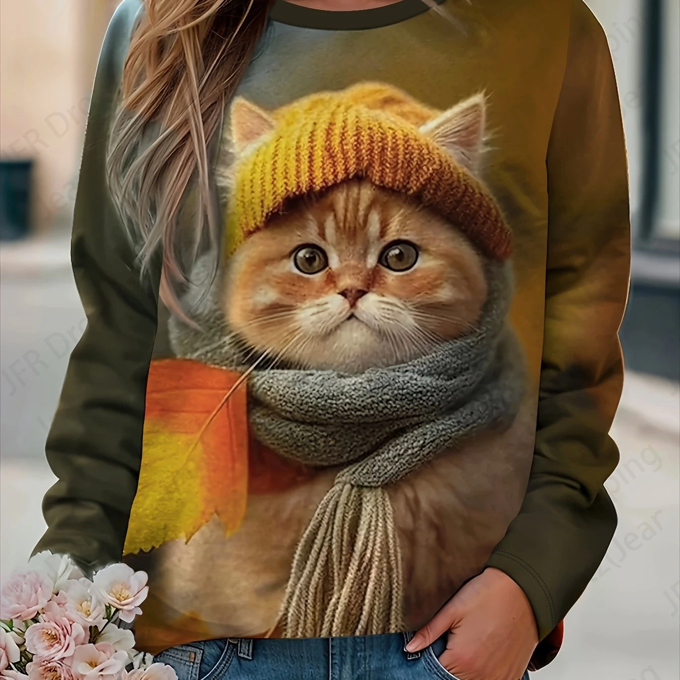 Coffee Cat 3d Print Hoodie Women Fashion Crew Neck Casual Hoodies Animal Cat Sweatshirts Girl Coats Women Sweats Female Clothes