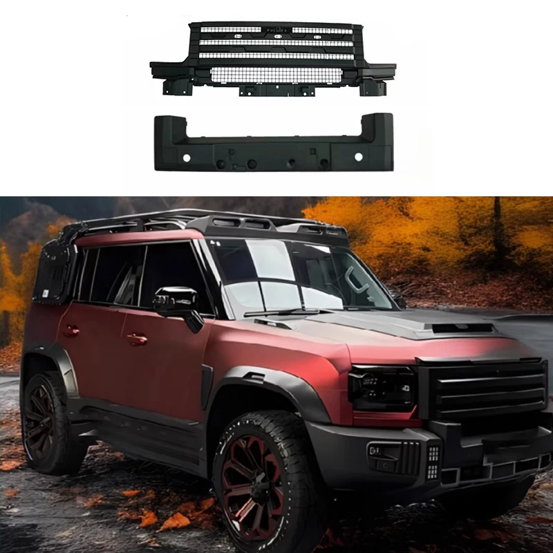 Fit for JETOUR Traveler T2 2023-2024 High Quality ABS Matte Black Grille Modification City Hunter Car Front Grille Accessories