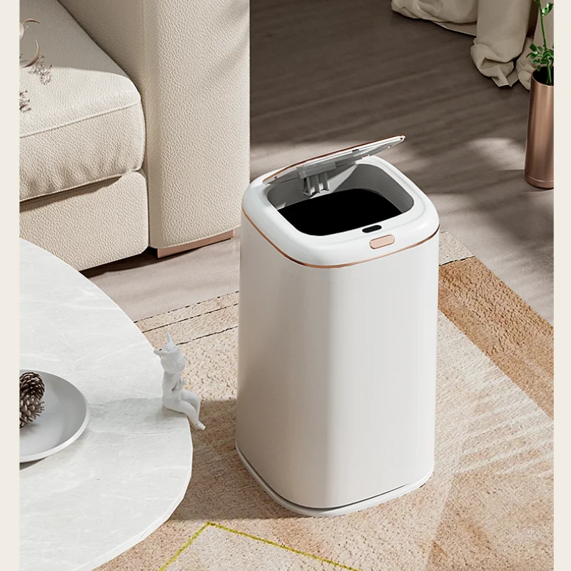 Smart Sensor Trash Can 40L Luxury Large Capacity Induction Trash Bin Electric Touchless Wastebasket Kitchen Bathroom Efficient