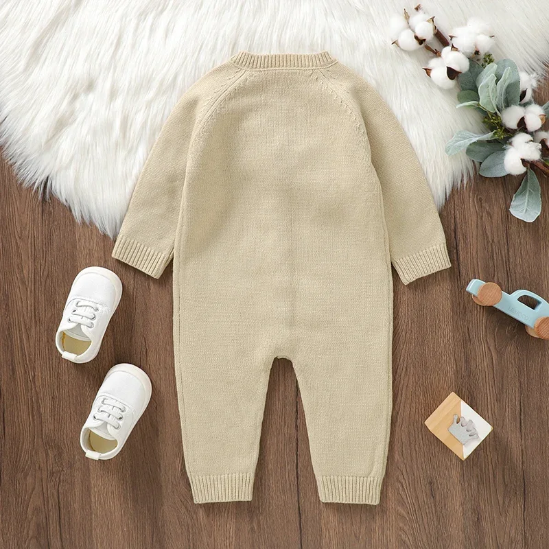 Baby Romper Knitted Infant Clothing 0-18M Overalls Fashion Embroidery Mushroom Newborn Girl Boy Jumpsuit Long Sleeve Autumn Warm