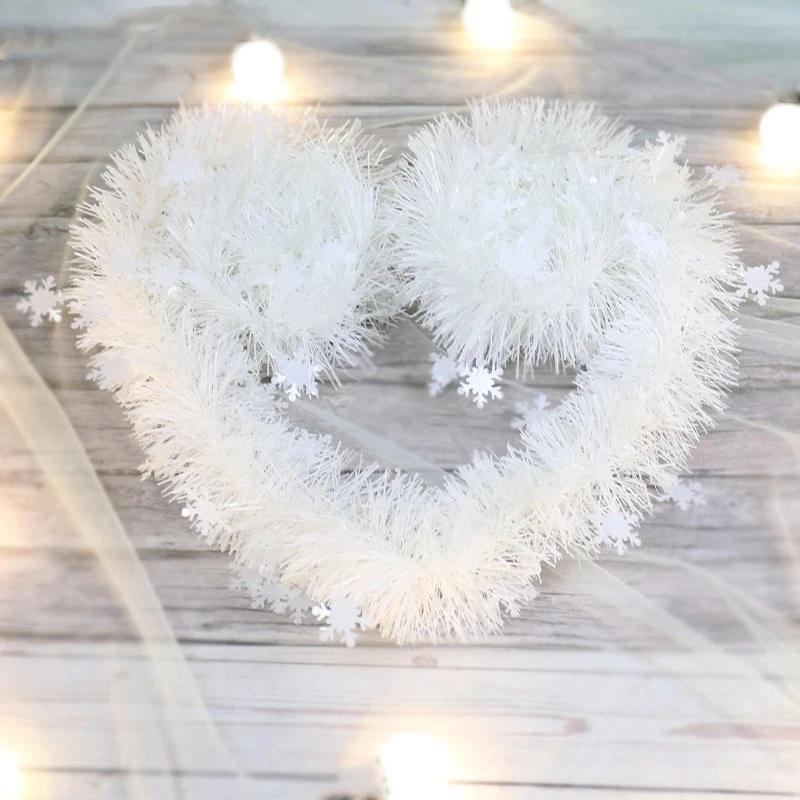 MissDeer 2m Christmas Snowflake Plush Decor Bars Christmas Decoration for Home White Plastic Snowflake Strips Natal Decoration