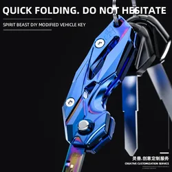Spirit Beast Folding Key Shell Key Case Accessories for Benelli Suzuki Honda Yamaha Aprilia SYM Motorcycle Universal Key Cover