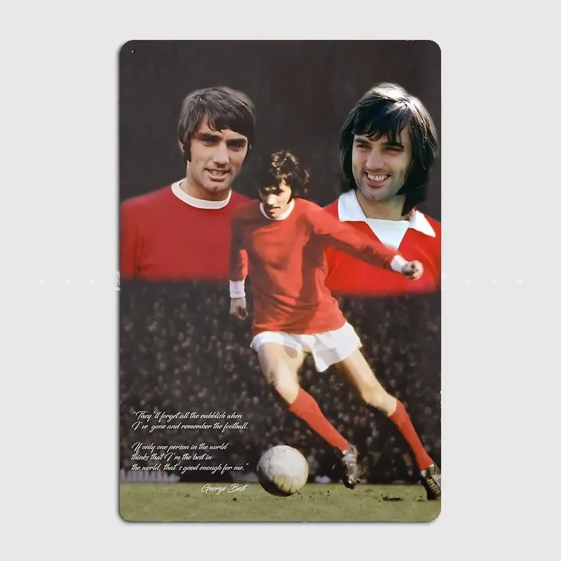 GEORGE BEST GENIUS The Fifth Beatles Football Player Retro Metal Sign Poster Bar Interior Wall Room Decoration Living Home Decor