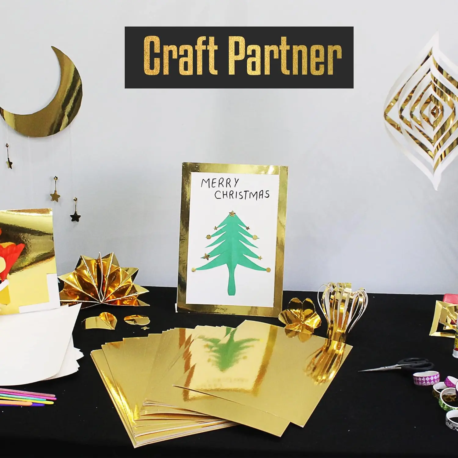 Tamaño A4, 20 hojas de papel metálico dorado con espejo altamente reflectante, coche pulido con espejo de un solo lado de 8,3 × 11,7 pulgadas