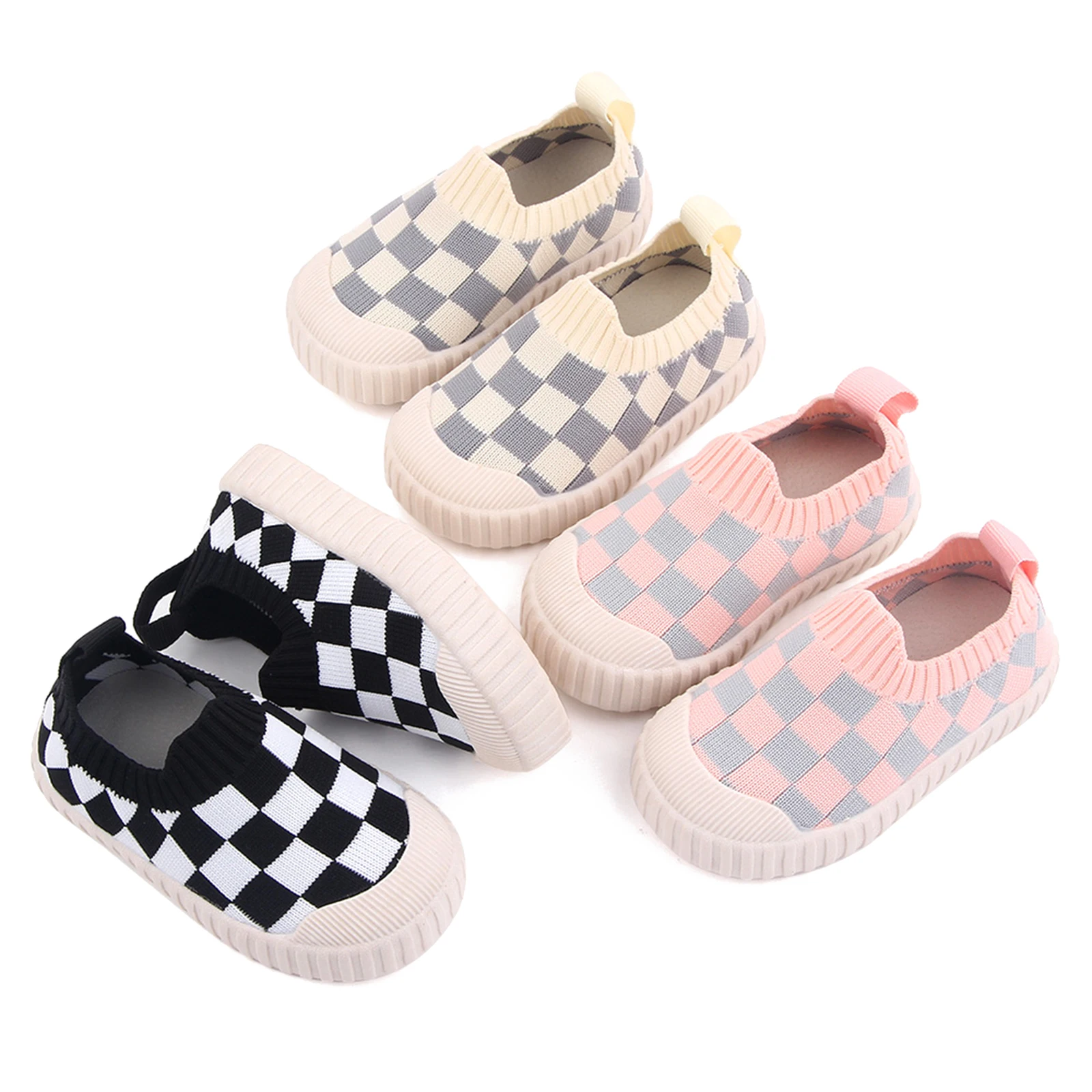 New Fashion Baby Girls Boys Flat Shoes Knitted Soft Sole Non-Slip Indoor Outdoor Toddler Shoes Apricot Black Pink Hot Sale