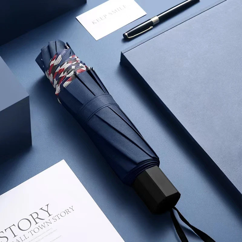 

Десятикостный зонт, современный простой бытовой дождевик, тройной большой зонт от солнца, ручной складной солнцезащитный зонт