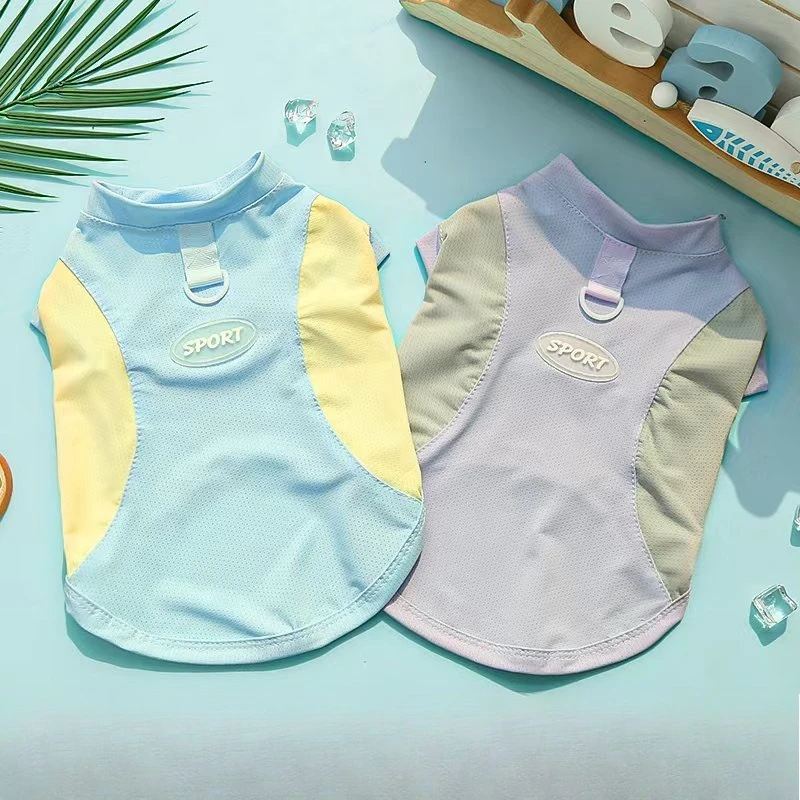 

Summer Cooling Dog Clothes Breathable Mesh Short Sleeve Sunscreen Vest Hoodies for Puppies Pet Cat Pullover Sweatshirt T Shirt