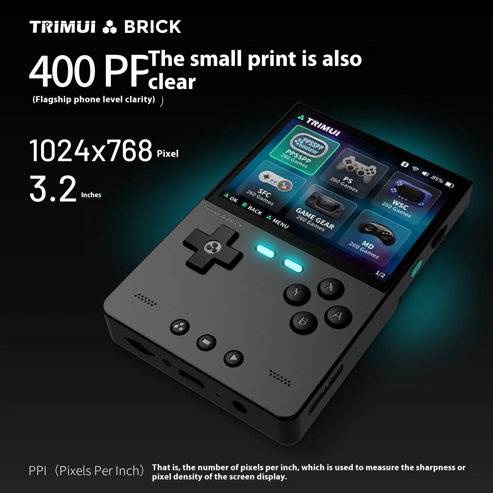 Trimui Brick New Vertical Handheld Console Small Square Brick Retro Game Console Childhood Nostalgia Portable Psp Simulate Gba