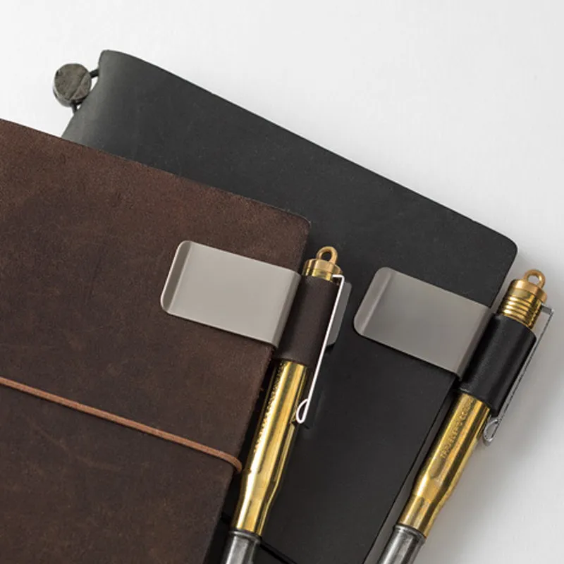 Original Japan MIDORI TRAVELER'S Travelers Notebook Accessories Pen Holder Pen Clip Olive Green Brown Black Inner Core