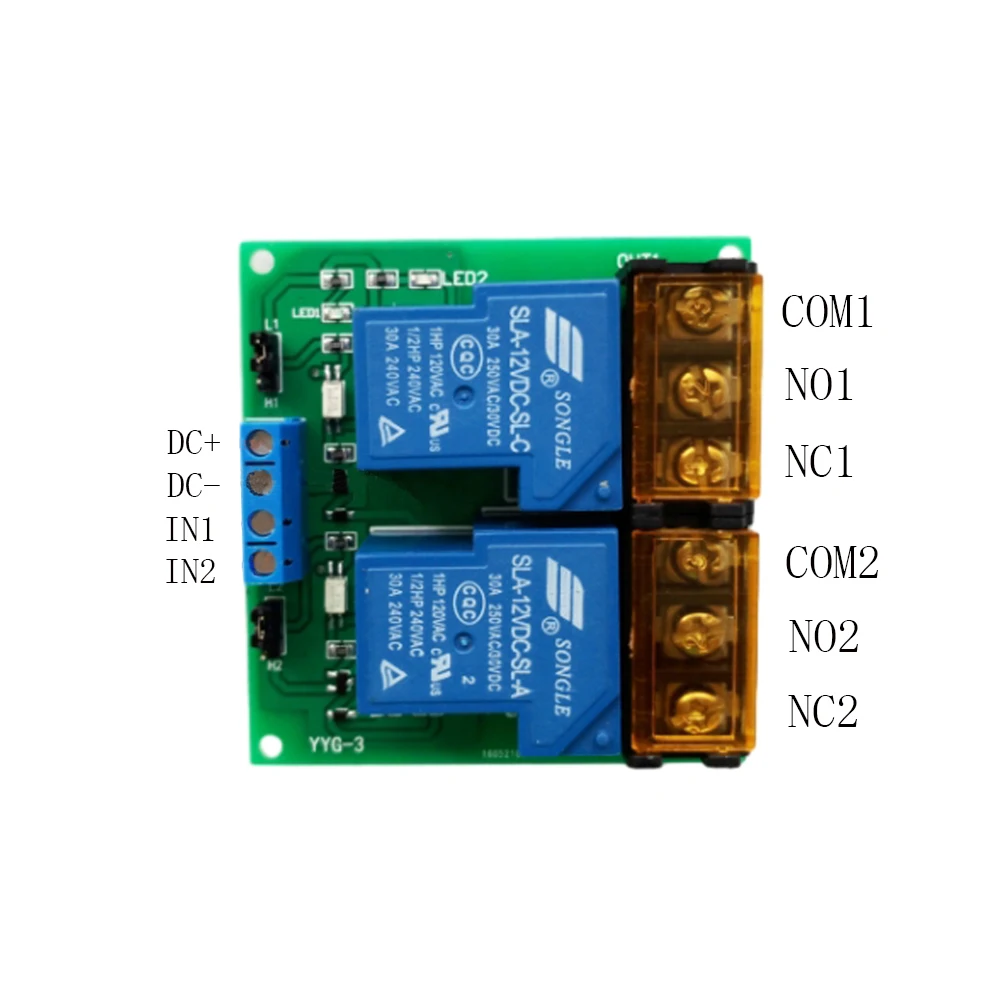 

DC 5V 12V 24V 2 Channel Relay Module 30A Relay Board Optocoupler Isolation High Low Trigger Industrial Grade PCB Relay Board