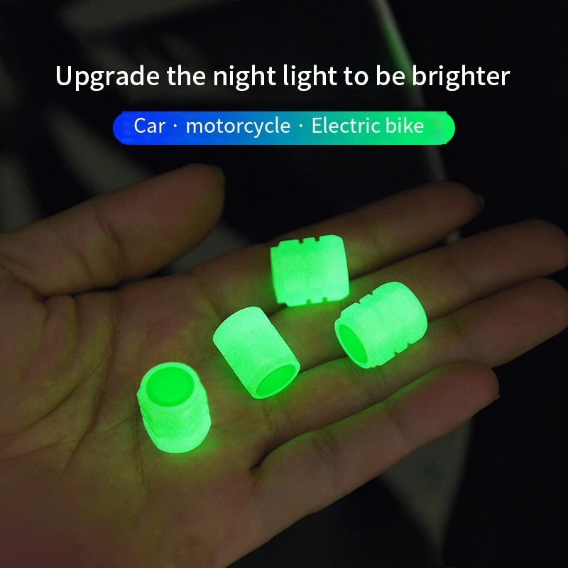 Universal Luminous Tire Valve Caps Car Wheel Hub Glowing Dust-proof Decorative Tyre Rim Stem Covers Applicable Motorcycle Bike