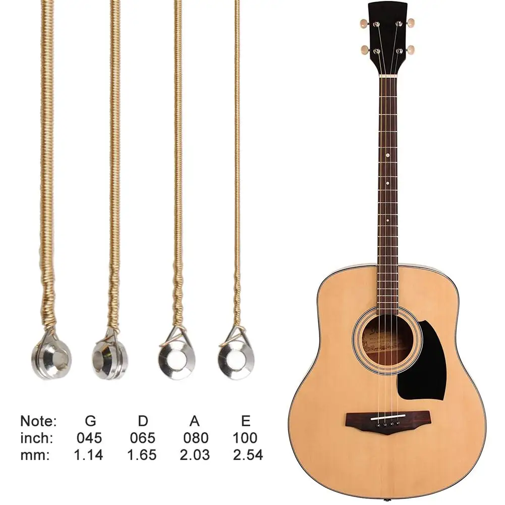 

4-string Wood Bass Strings Brass+carbon Steel Core Electric Guitar Strings Musical Instruments Accessories AB45100