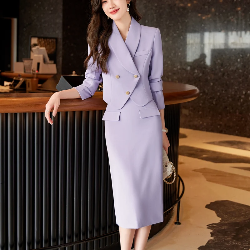 High Quality Korean Spring Autumn Pencil Skirt Blazer Sets Outfits Female Formal Business Womens Office Ladies Work Jacket Suit
