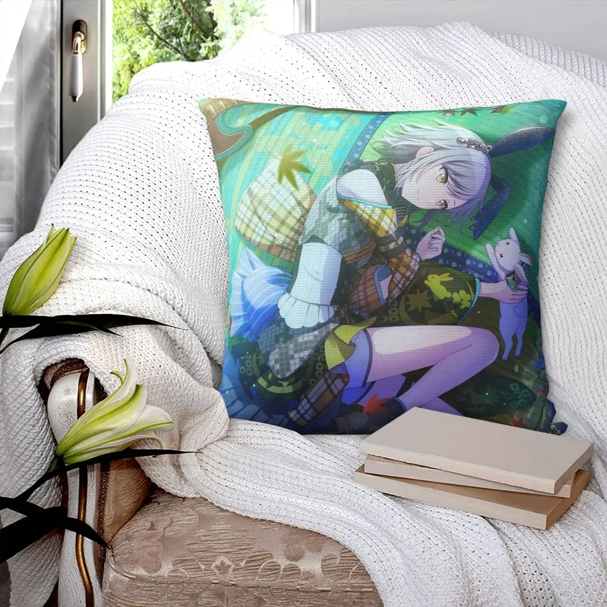 Anime Hinomori Shiho Square Pillowcase Cushion Cover Pillow Case Throw Pillow Cover for Home Bedroom Car