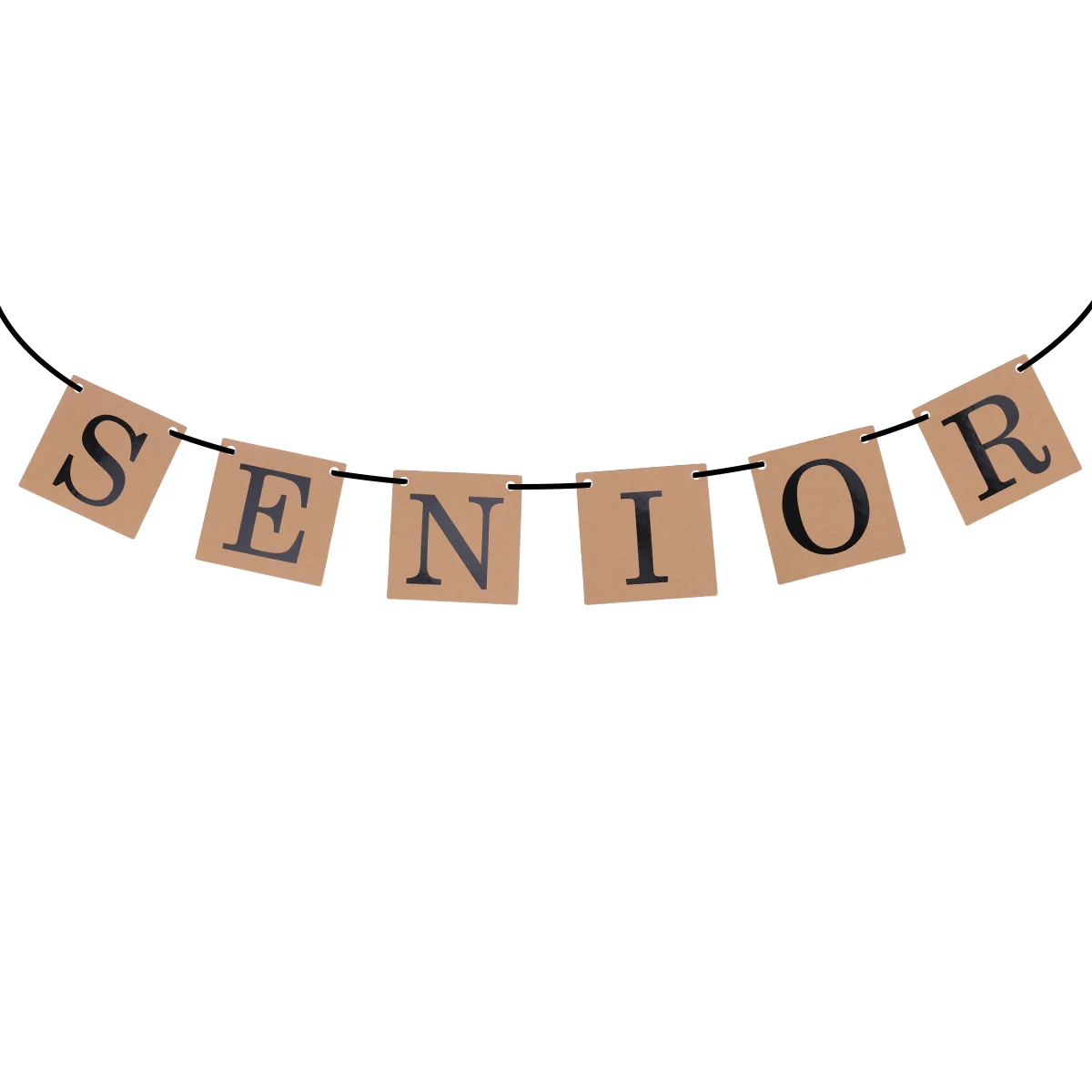 

Kraft Paper Banner with SENIOR Letters Hanging Pennant Banner Flagsfor Graduation Party Decor (Black)