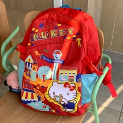 New Miniso Hello Kitty Y2K Backpack Cute Canvas Printed Backpack Cartoon Girl Single Shoulder Travel Large Capacity Handbag