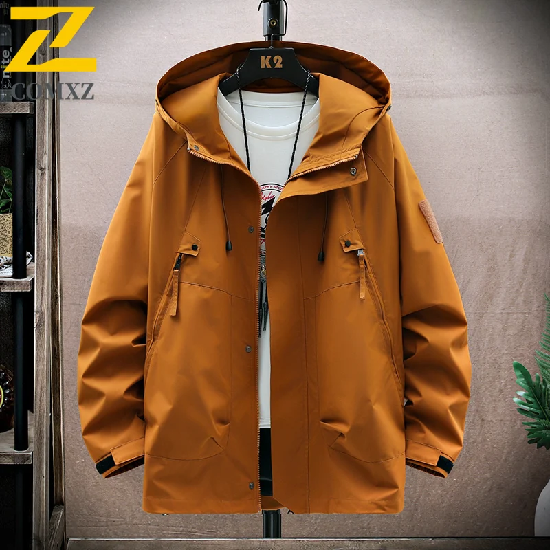 

Мужская куртка, осень 2023, новые модные водонепроницаемые ветрозащитные куртки с капюшоном, легкое непромокае пальто для кемпинга и приключений