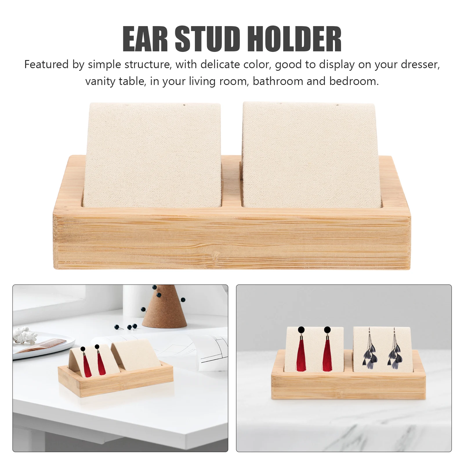 

Earring Display Stand Beige Jewelry Organizer Holder for Selling Small Studs Compact Lightweight