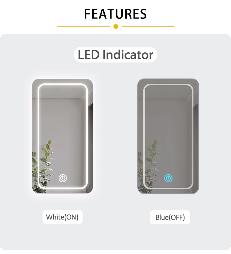 110V 220V Ein-Knopf-Smart-LED-Lichtschalter 12V 1A für Badezimmerspiegel mit Berührungssensor – Detail 4