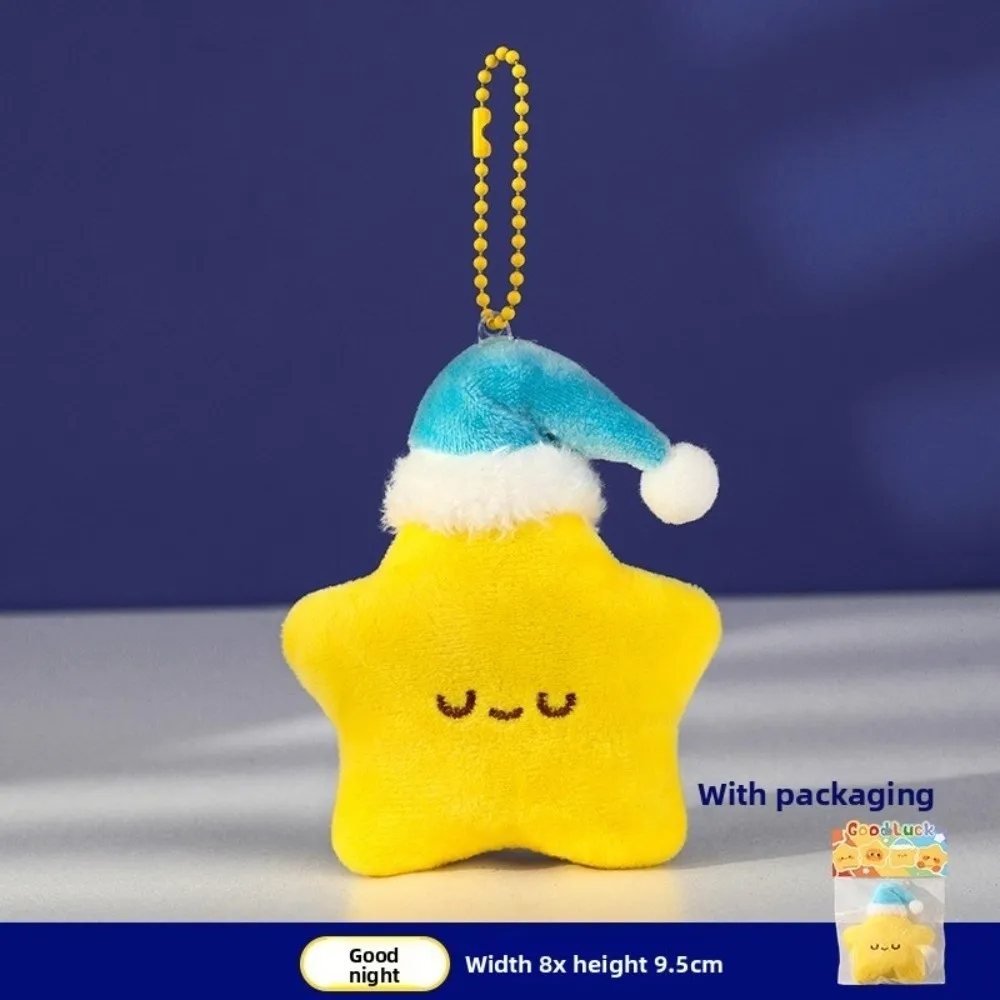 Bonita muñeca de peluche de estrellas, bolso de juguete de peluche suave, dijes colgantes, joyería de moda esponjosa, llavero de felpa de estrella, accesorios para bolso