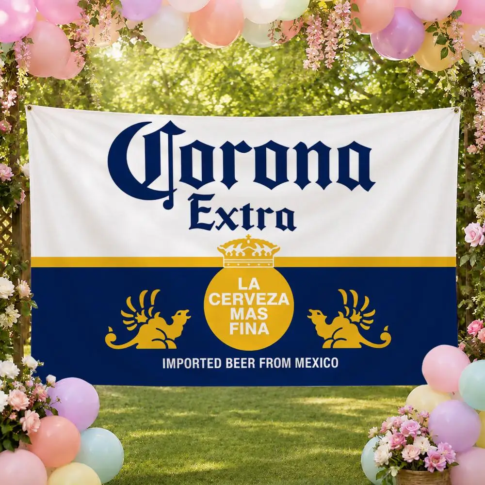Brand Iconic Trusted C-Corona Extra Flags Fan Banner Tapestry Wall Hanging Garage BarDorm Camp Party Outdoor Home Decor Gift