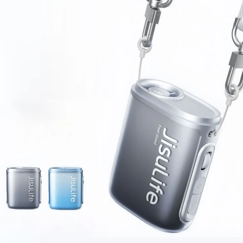JISULIFE ポータブルネックファン 4500mAhバッテリー 100段階風量調節 ウェアラブルウエストファン 充電式 LEDデジタルディスプレイ エアクーラー