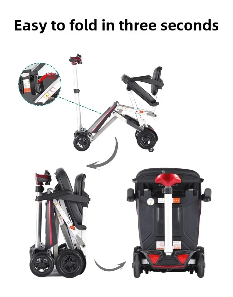 2020 new high-end scooter for the elderly electric four-wheel intelligent lightweight folding safe low speed