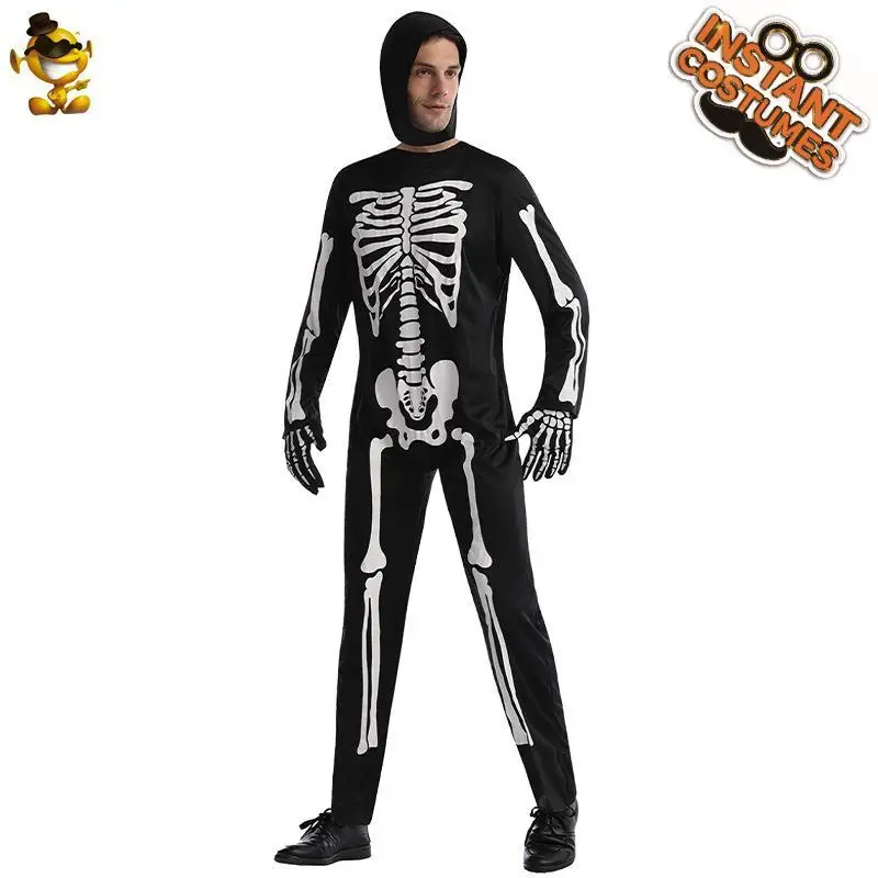 Męski kostium szkieletu na Halloween, strój kostnej ramienia, odzież sceniczna, materiał PU, strój formalny do KTV, jesień 2025