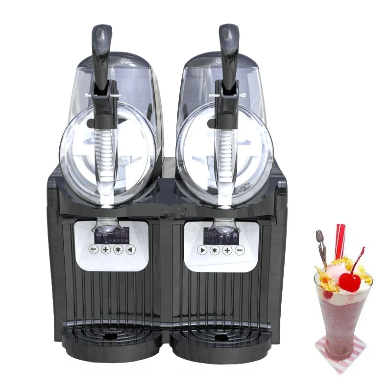 

Commercial Snow Melting Machine Double Tank Slush Machine Automatic Cold Drink Maker Electric Slushy Machine