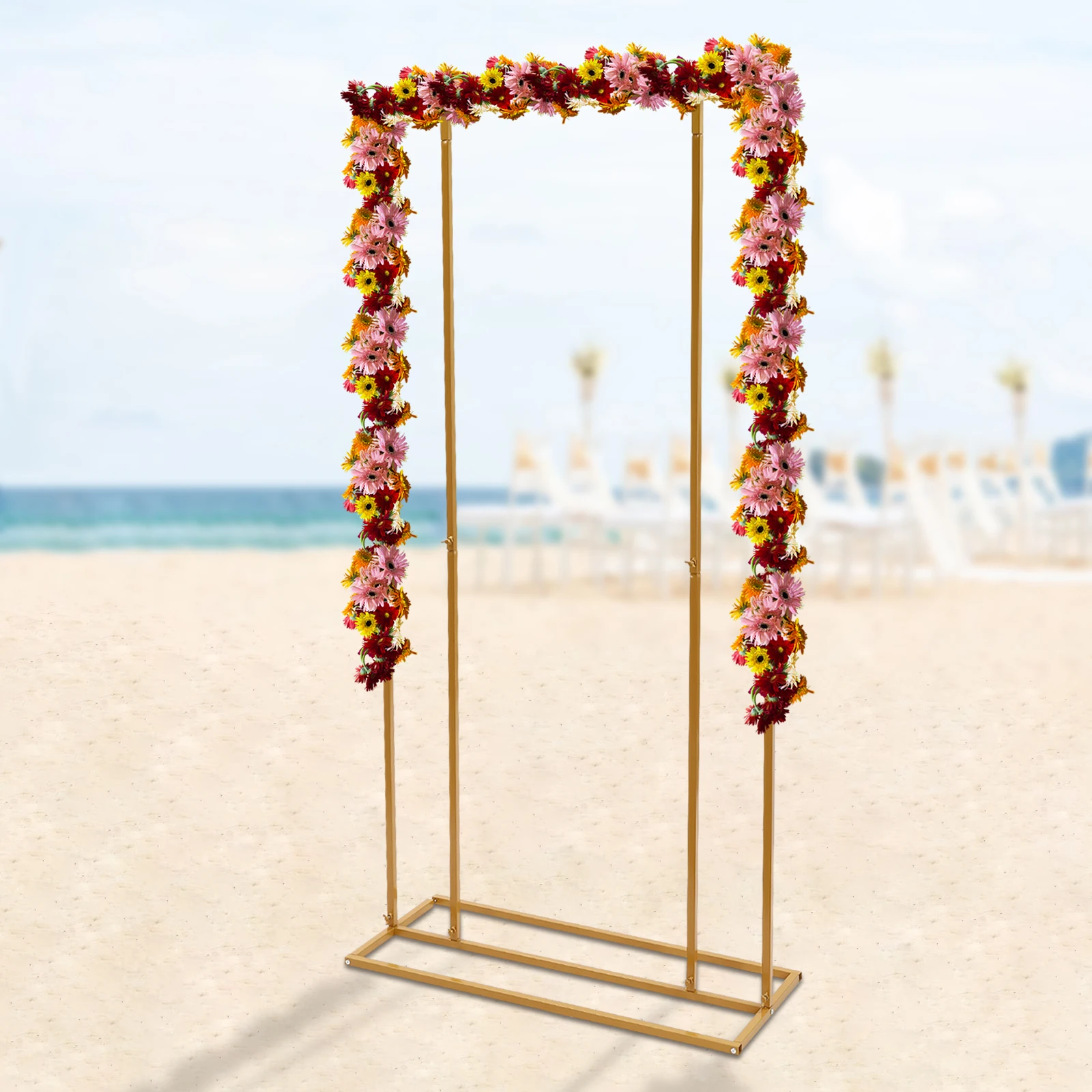 3.38*1.31*6.56ft Balloon Wedding Backdrop Stand, Metal Balloon Frame Stand, Garden Floral Balloon Decoration