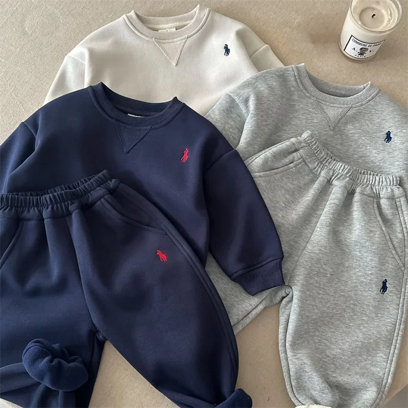 Salted Lemon Seven Children's Suit 2024 Winter New Style Men's Women's Simple Sweatshirts Babysuit Trendy Korean Version