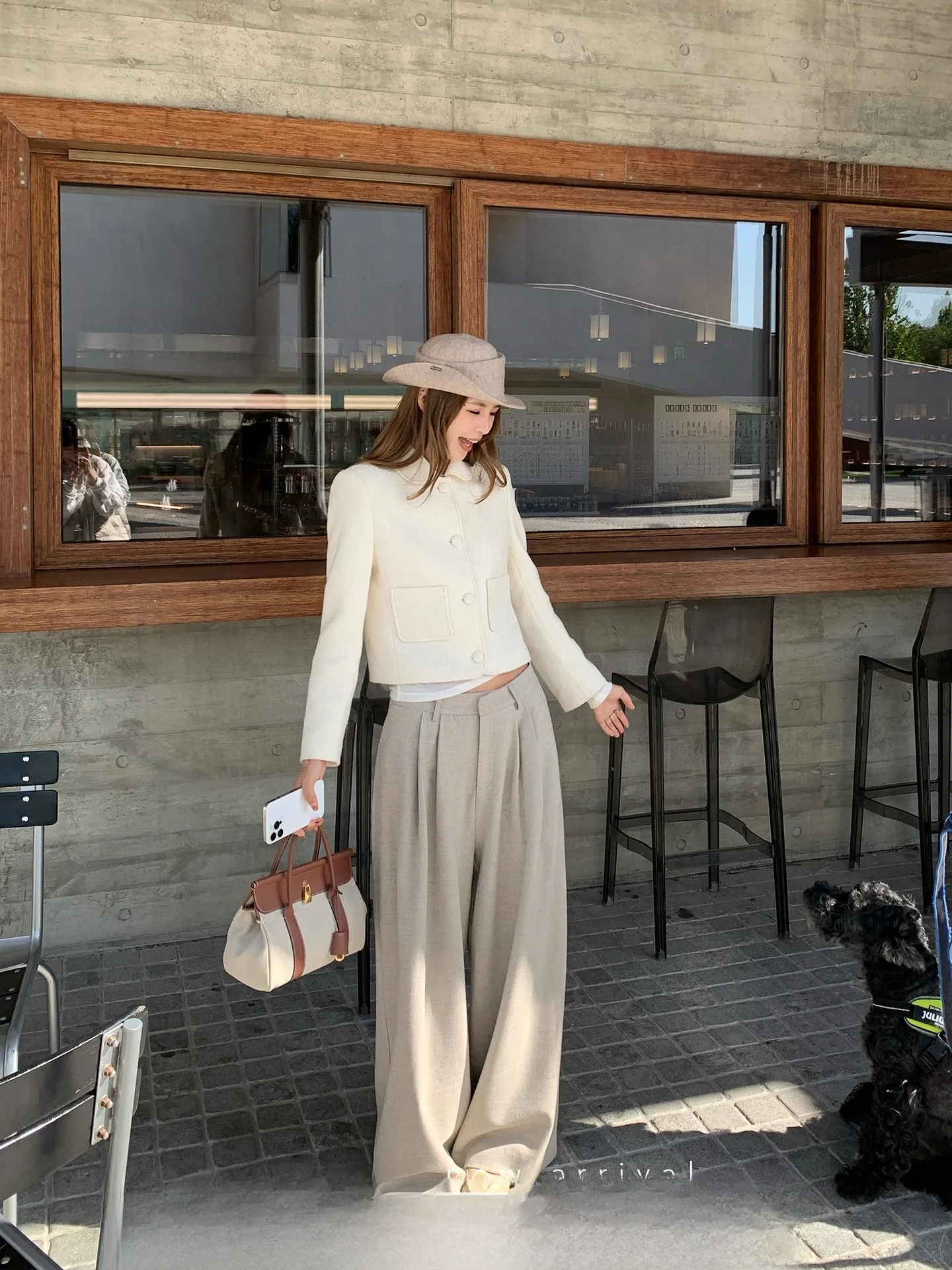 

Xzichic Women's Casual Wool Wide Leg Pants Drapey Comfortable Versatile Autumn Winter New Sle Long Trousers Busin Lady