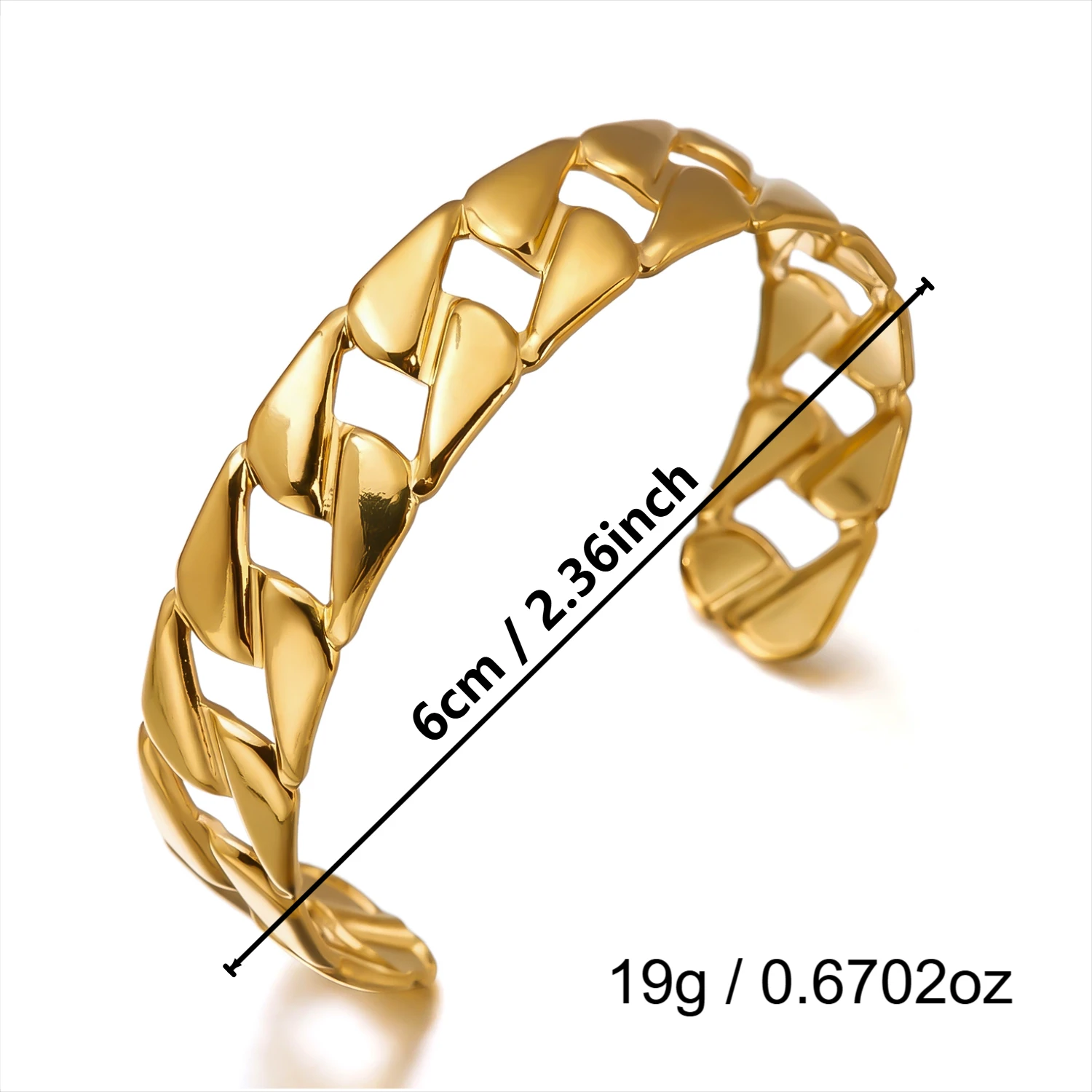 Einzigartiger Edelstahl-Armreif im Punk-Retro-Stil mit Hohldesign für Damen und Herren, Goldfarben, Spiralförmige Geometrie, Charm-Armreif, Party-Schmuck – Detail 6