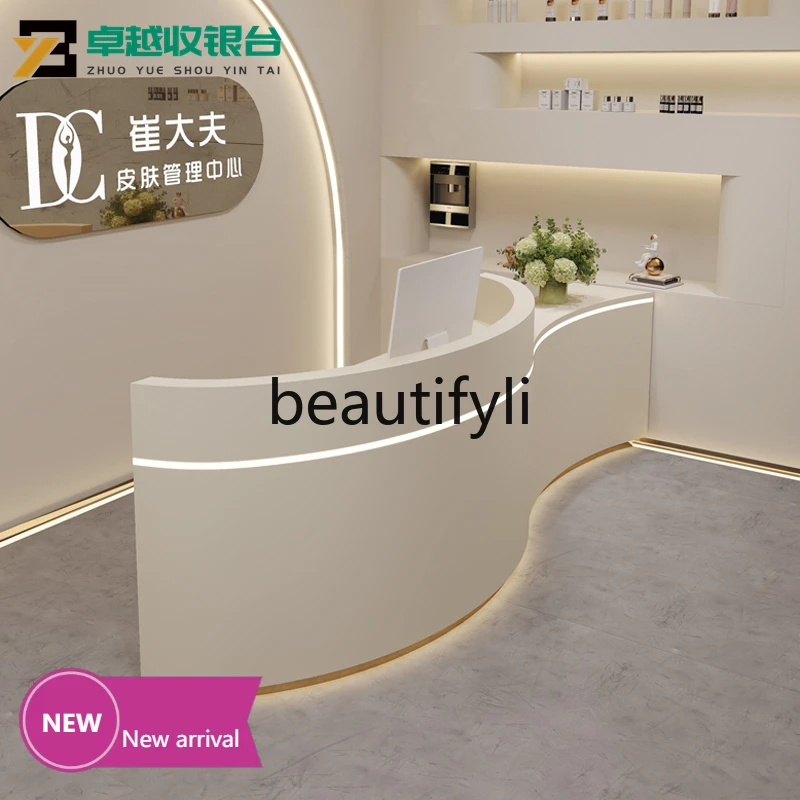 

C45 Smart beauty salon checkout page Hair salon paint, clothing store, reception desk table