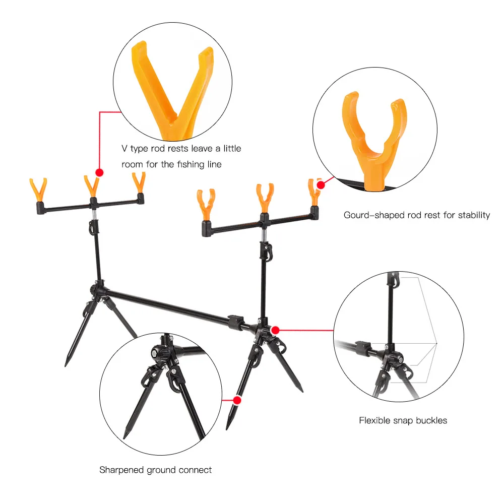 

Регулируемая выдвижная подставка для удочки для карпа, держатель для удочки, кронштейн для снастей, аксессуары для рыбалки