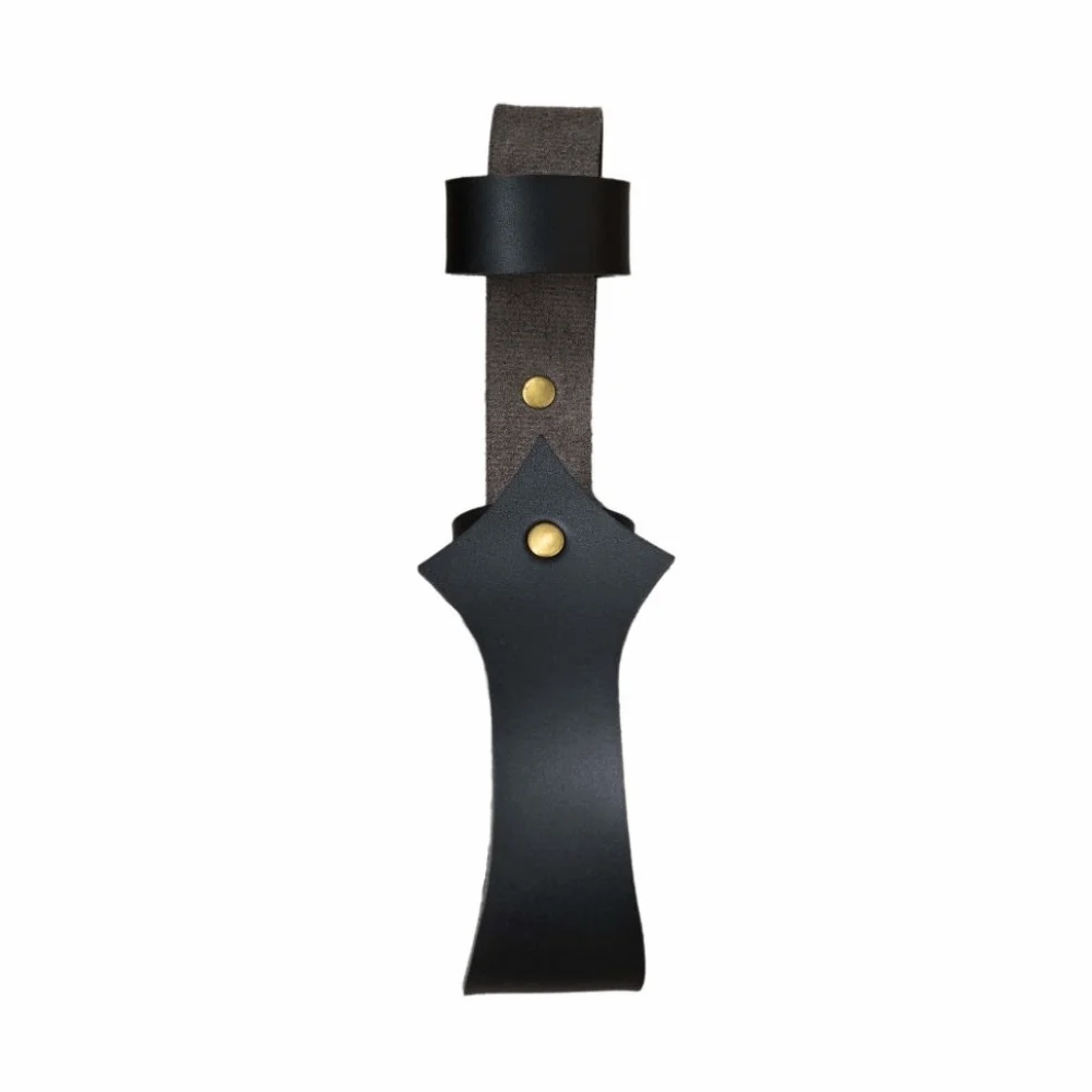Medieval Style Vintage Fan Sheath PU Leather with Snap Button Protective Cover for Folding Fans Belt-Attachable Retro