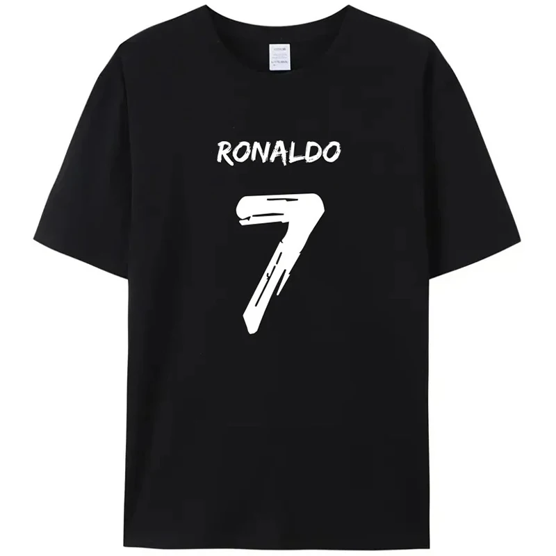 Sport Ronaldo Men\'s T-Shirt Cristiano Print Harajuku Women\'s Cotton TShirt Fashion Number 7 Unisex Streetwear Solid Color Tshirt