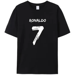 Sport Ronaldo Men's T-Shirt Cristiano Print Harajuku Women's Cotton TShirt Fashion Number 7 Unisex Streetwear Solid Color Tshirt