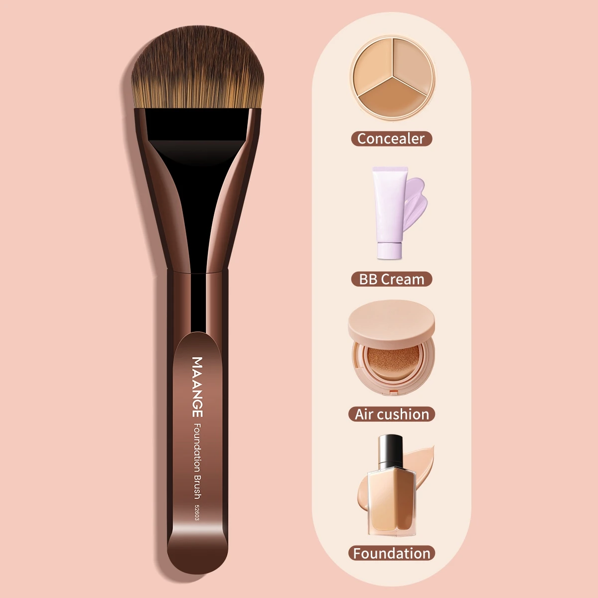 MAANGE-Juego de brochas de maquillaje para base, 2 uds., cepillo para máscara superior ultrafino para crema líquida, cosméticos, herramienta de belleza para mezclar, regalo Premium