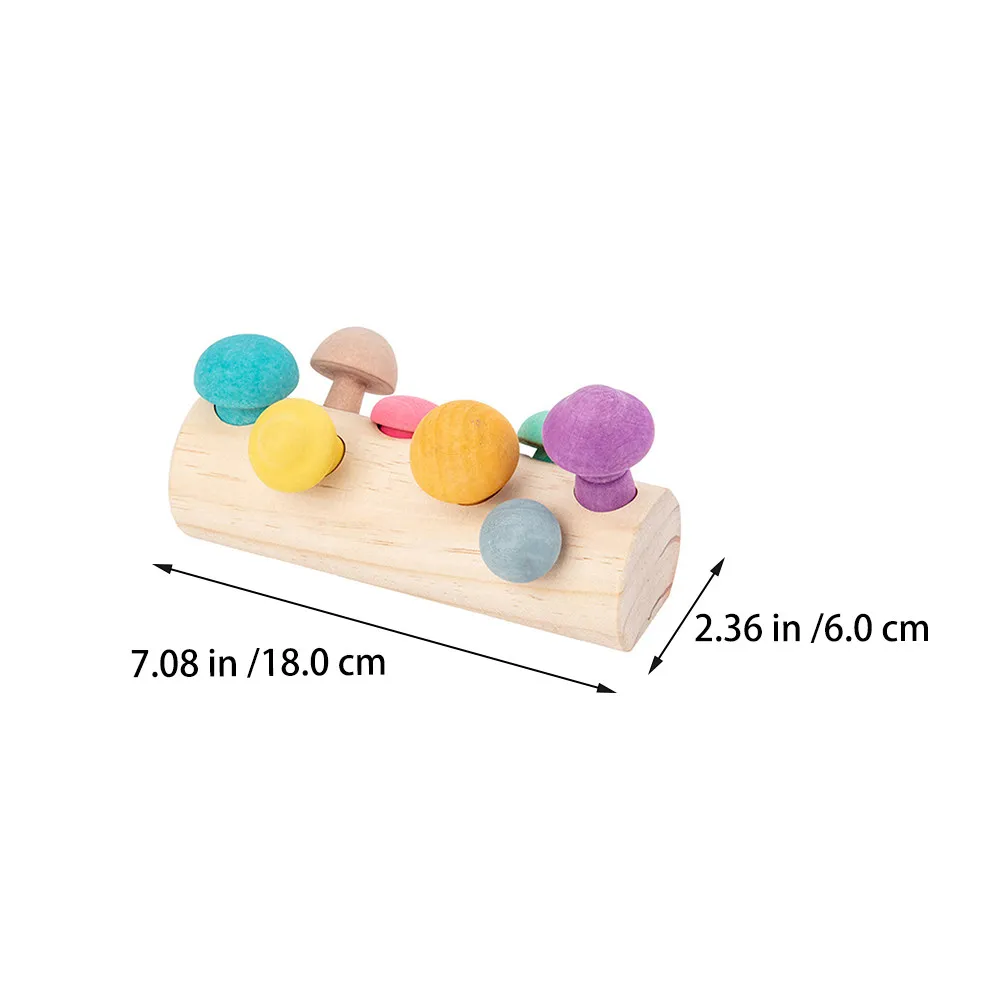 1Pcs Wooden Picking Mushroom Educational Plaything Simulation Baby Matching Learning Hand Eye Coordination Development